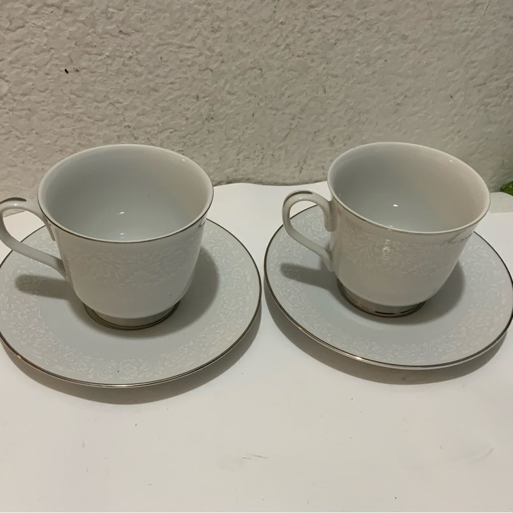 Set of 2- Grace Fine China Japan-Concerto-Tea Cups w/Saucers